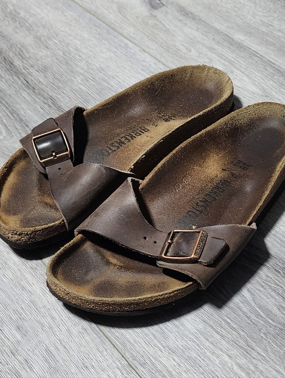 Birkenstock Madrid Dark Brown Leather Sandals Womens Size 7